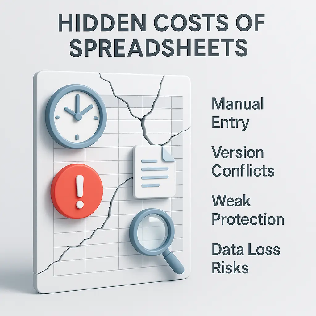 3D illustration showing spreadsheets transforming into a smart wealth management system dashboard for secure digital record storage.